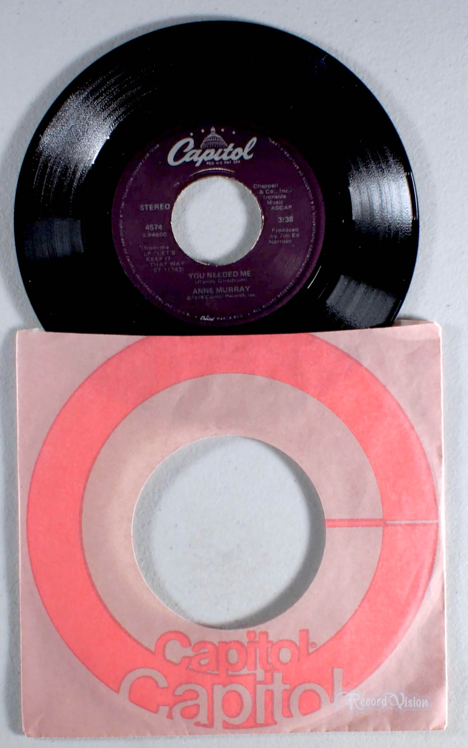 Anne Murray - You Needed Me (7" Single) (front cover) Vinyl