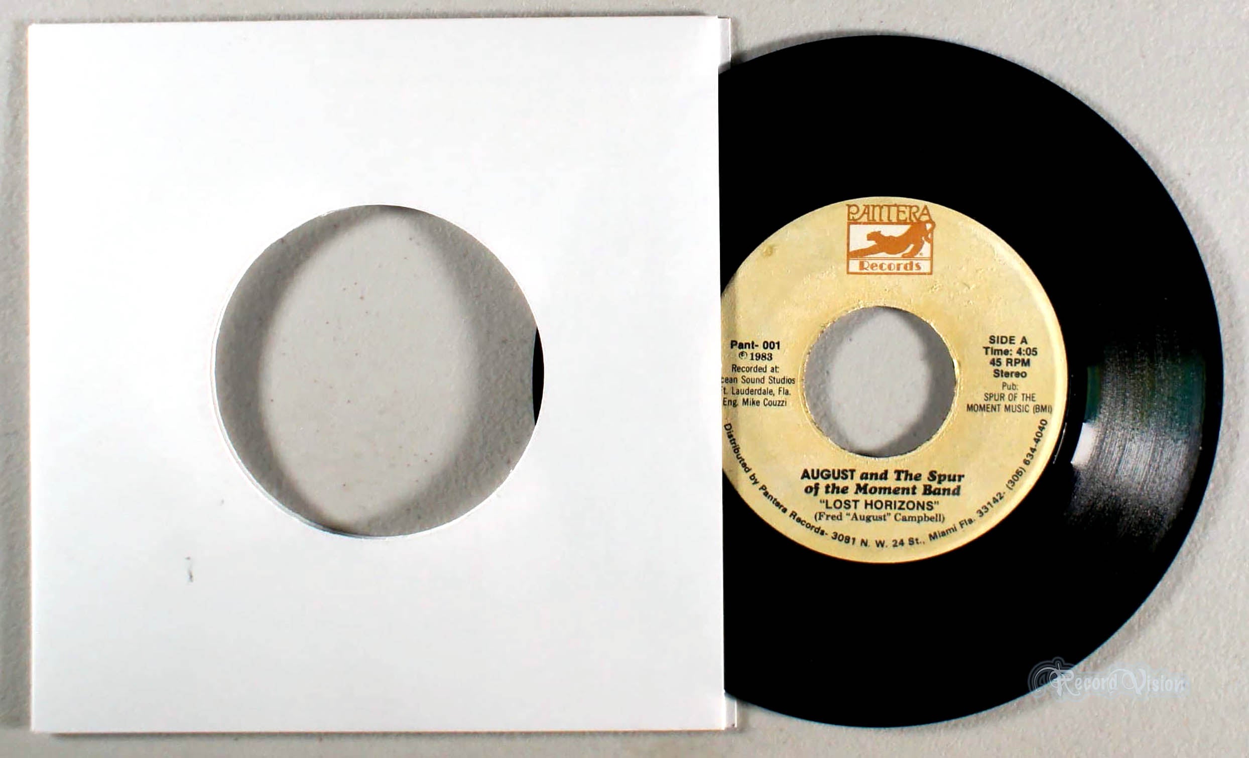 August and The Spur of the Moment Band - Lost Horizons (7" Single) (front cover) Vinyl