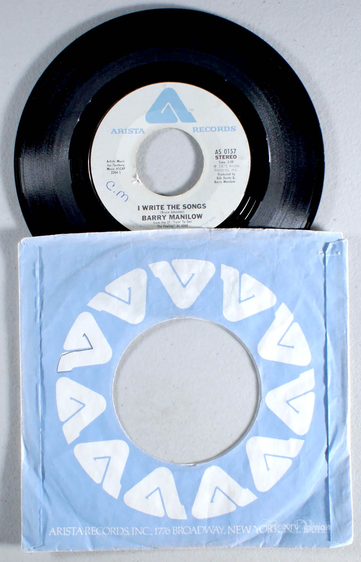 Barry Manilow - I Write the Songs (7" Single) (front cover) Vinyl