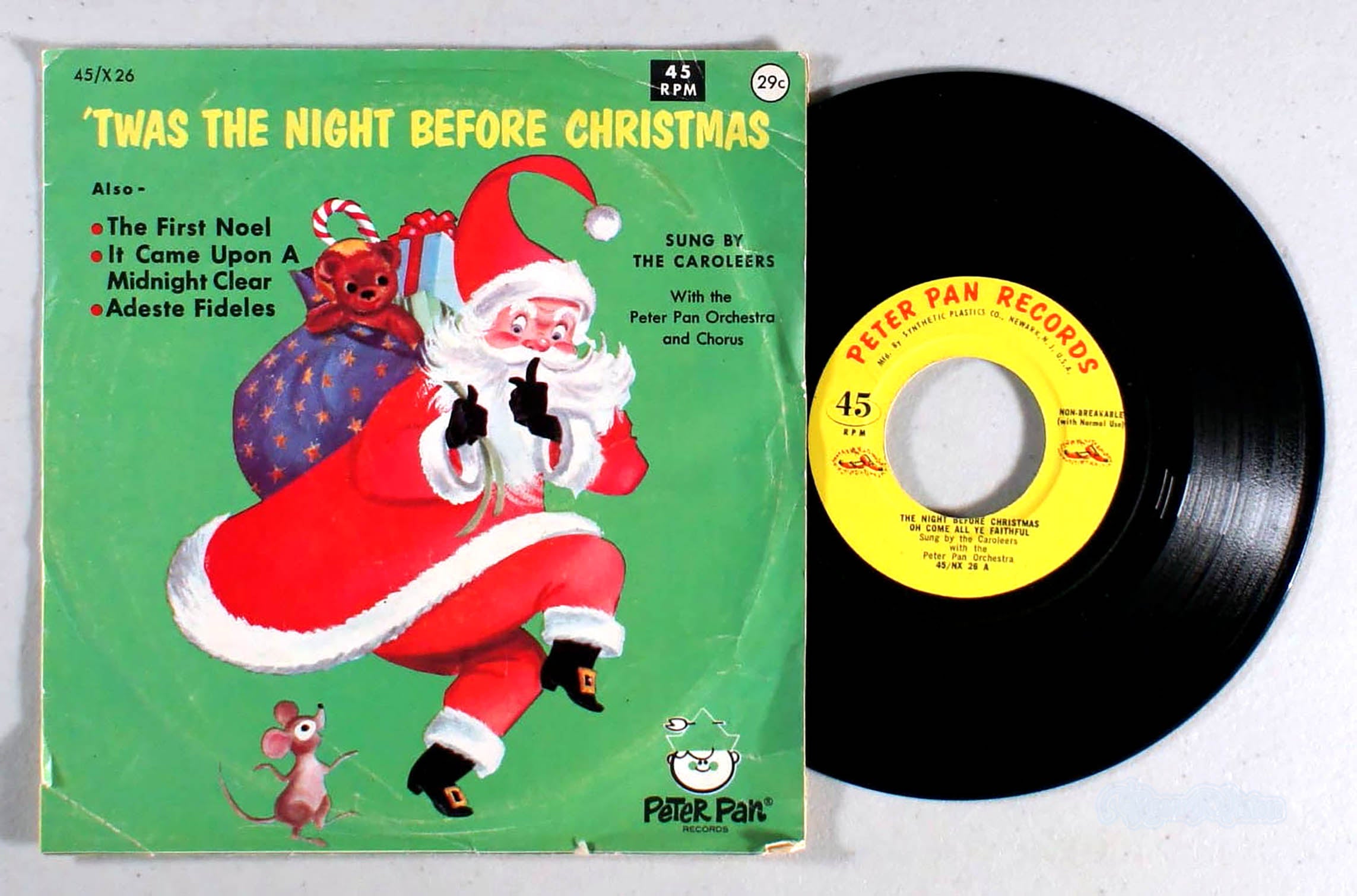 Caroleers - 'Twas the Night Before Christmas (7" Single) (front cover) Vinyl