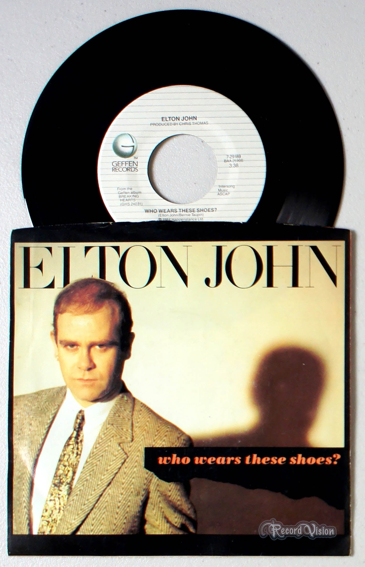 Elton John - Who Wears These Shoes (7" Single) (front cover) Vinyl