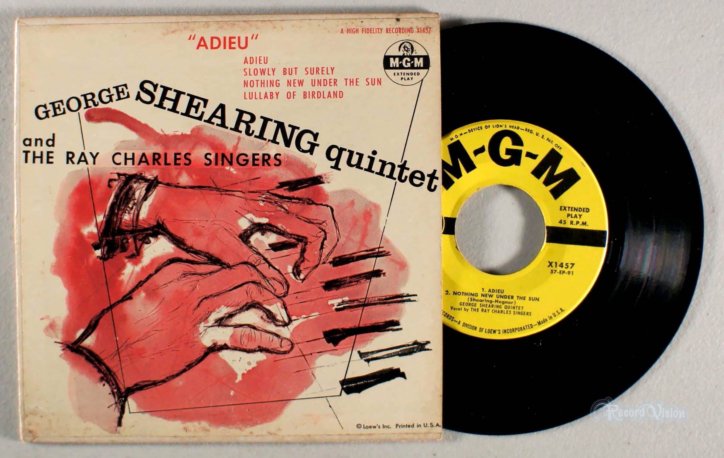 George Shearing - Adieu (7" Single) (front cover) Vinyl
