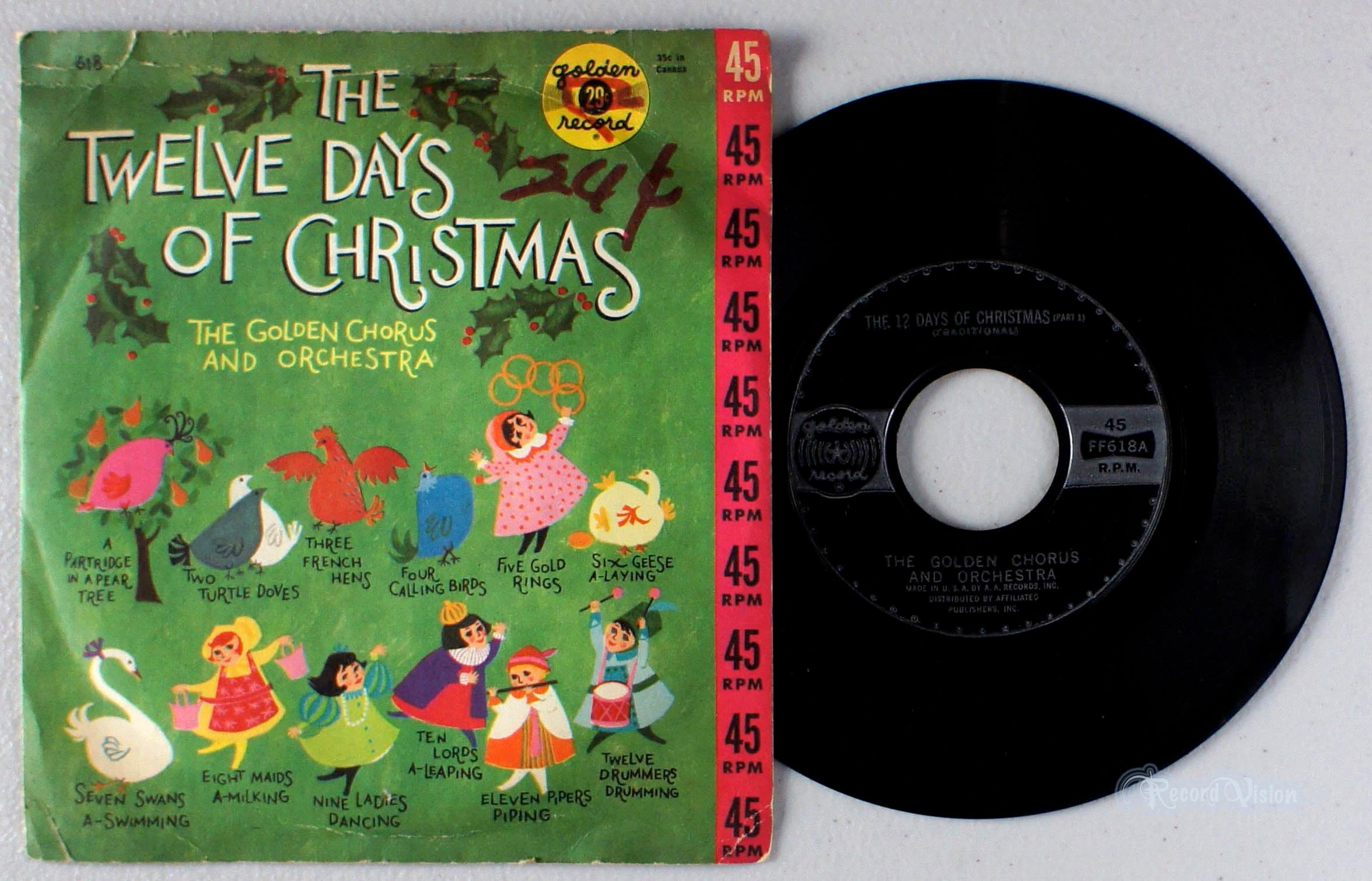 Golden Chorus - The Twelve Days of Christmas (front cover) Vinyl