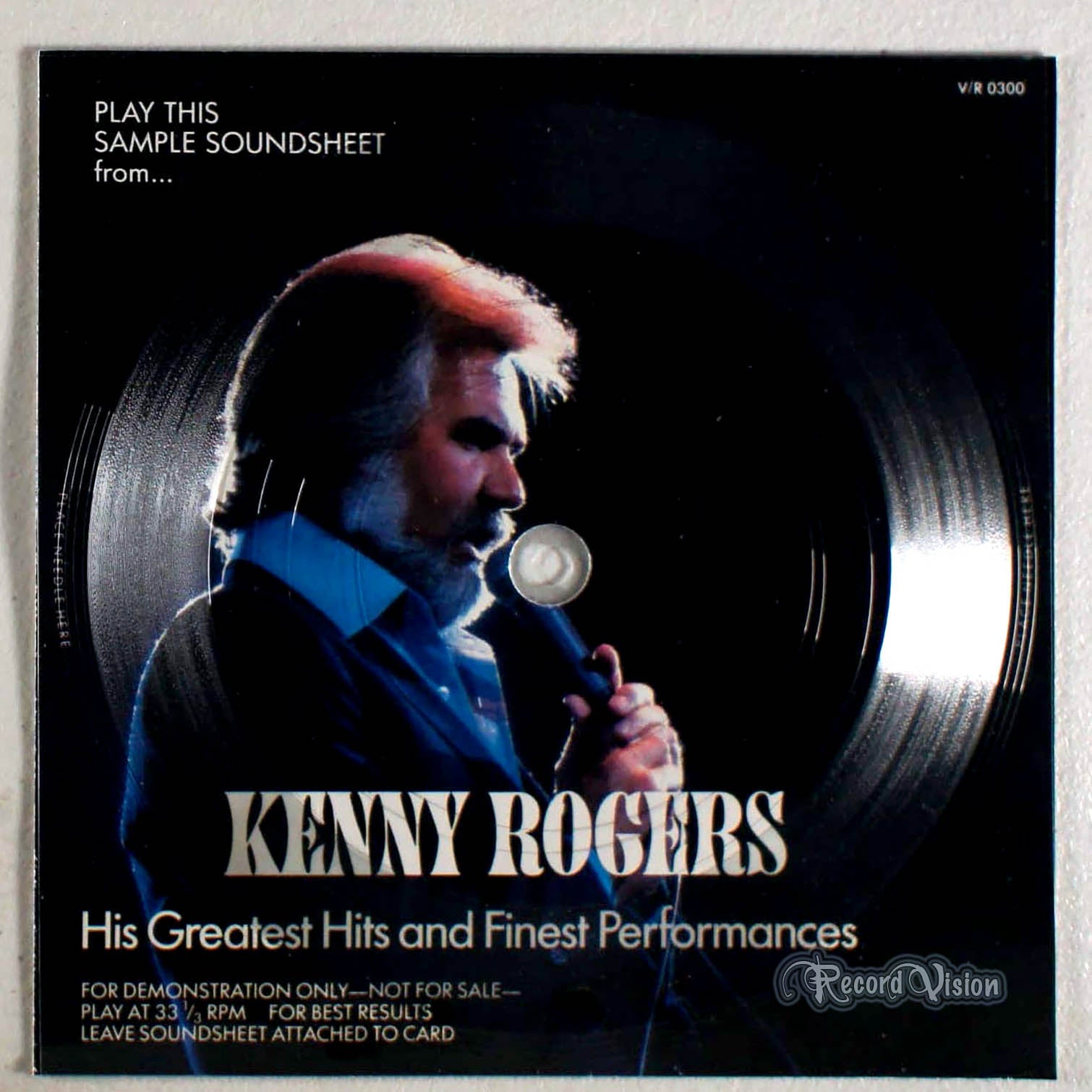 Kenny Rogers - His Greatest Hits and Finest Performances (7" Sample Soundsheet) (front cover) Vinyl