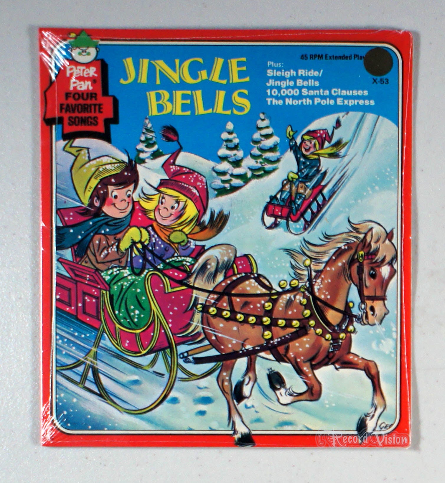 Peter Pan Records - Jingle Bells (7" Red) (front cover) Vinyl