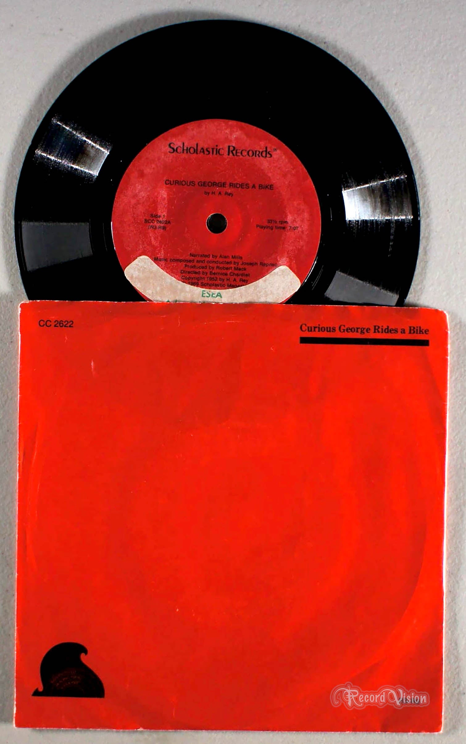 Scholastic - Curious George Rides a Bike (7") (front cover) Vinyl