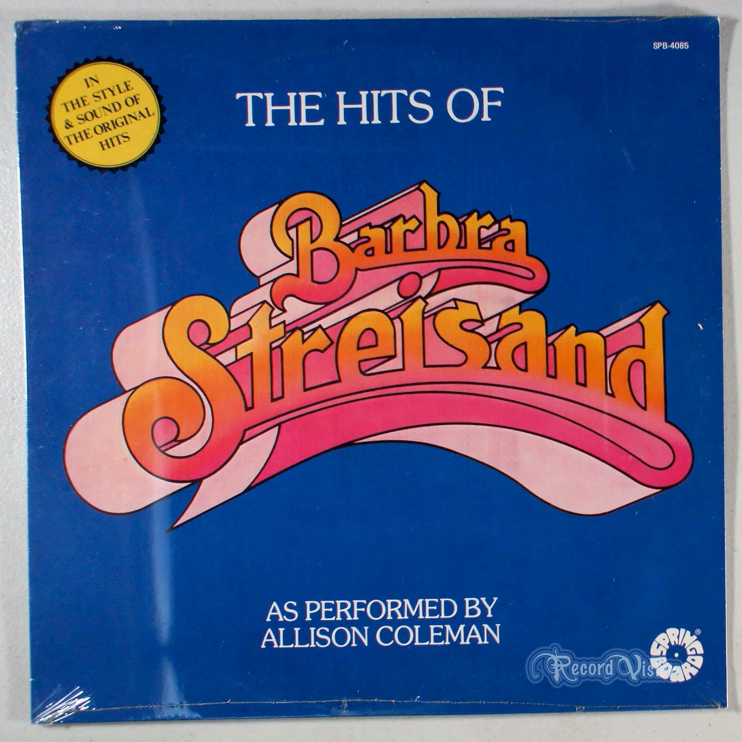 Allison Coleman - The Hits of Barbra Streisand (front cover) Vinyl