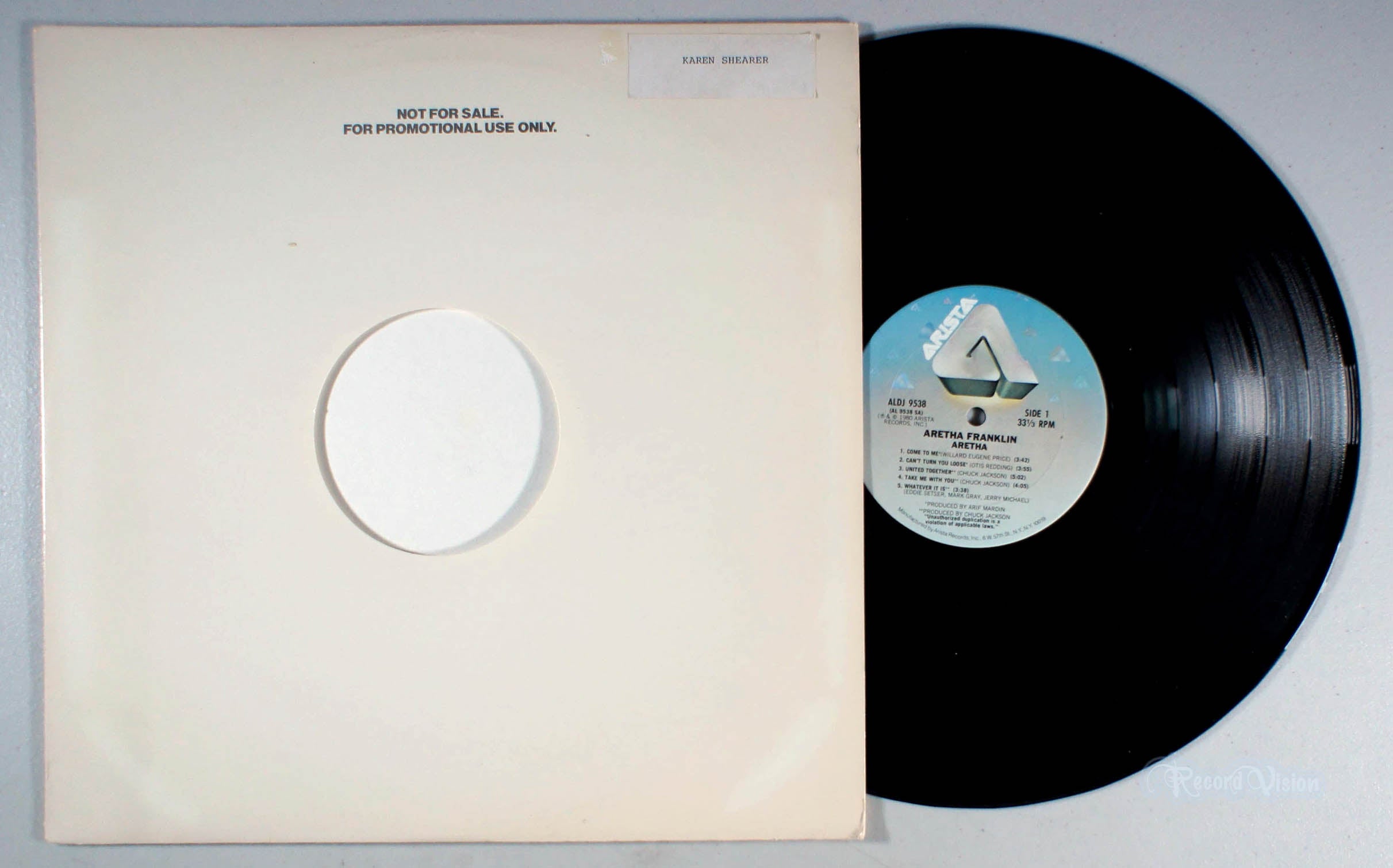 Aretha Franklin - Aretha AL-9538 (front cover) Vinyl