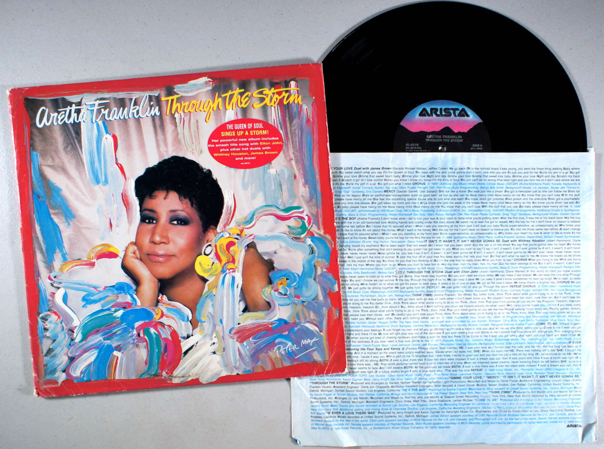 Aretha Franklin - Through the Storm (front cover) Vinyl