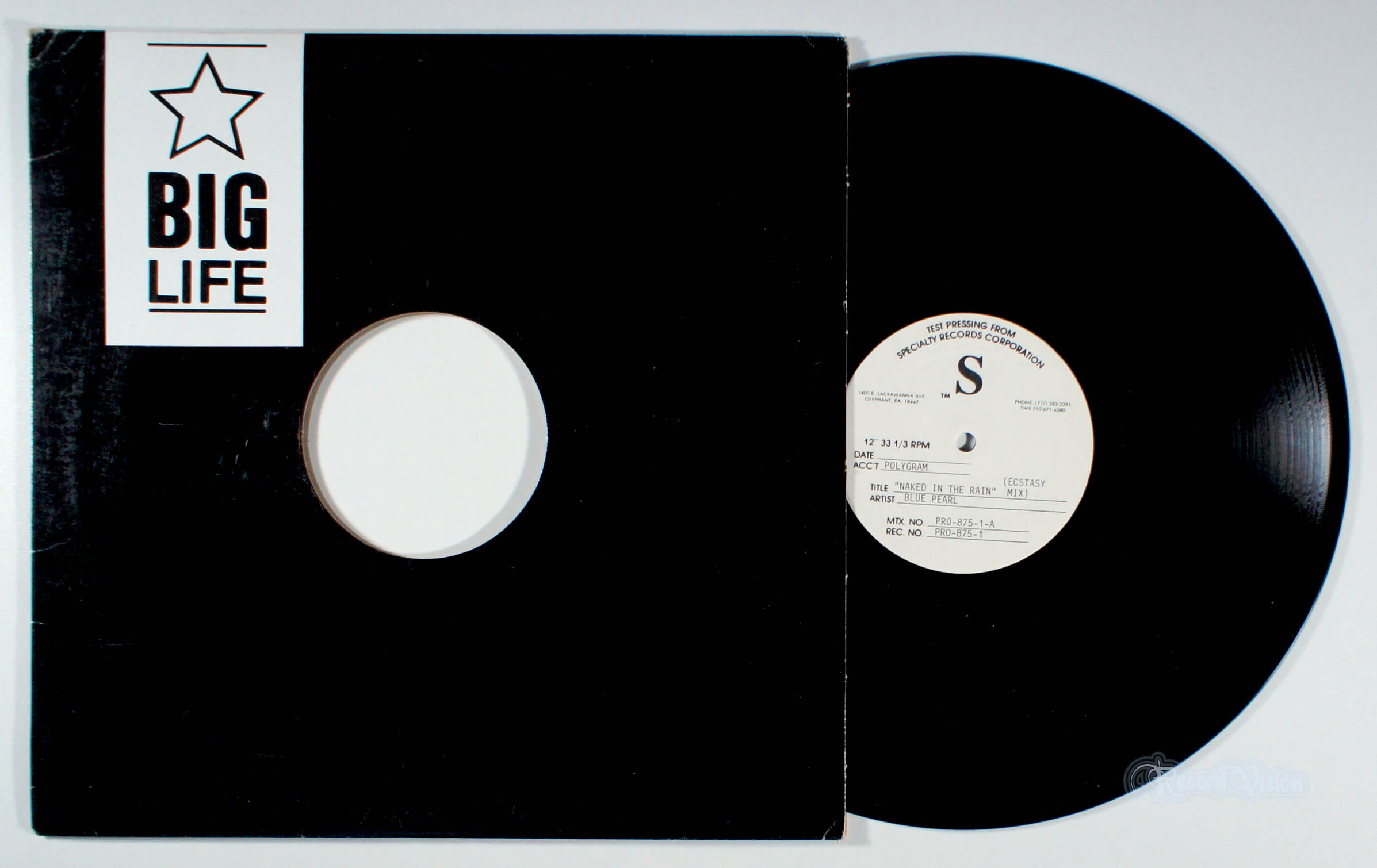 Blue Pearl - Naked in the Rain (12" Single) (front cover) Vinyl