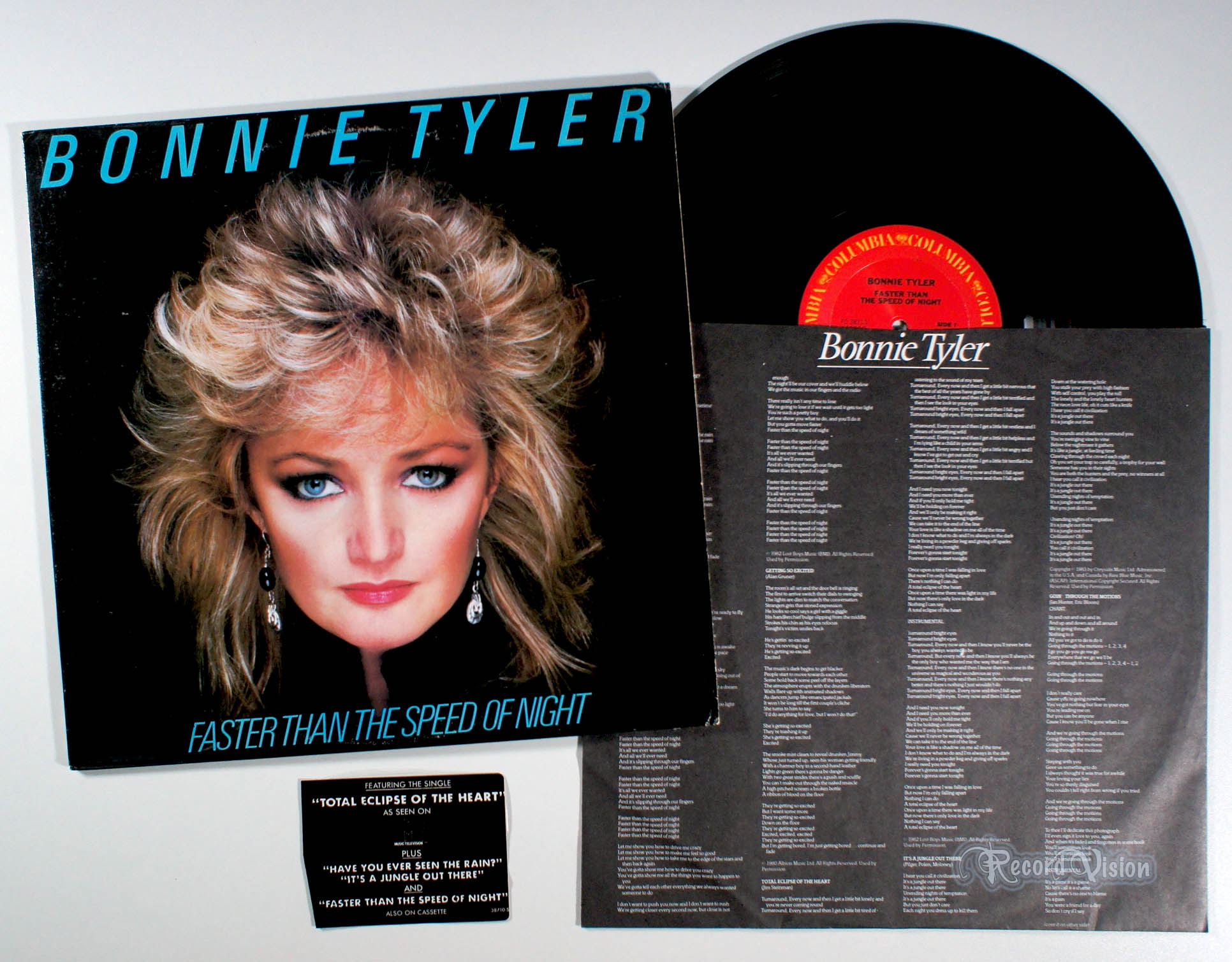 Bonnie Tyler - Faster Than the Speed of Night (front cover) Vinyl