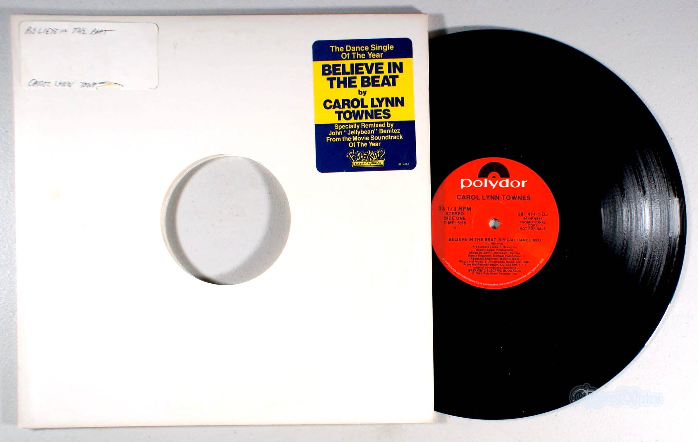 Carol Lynn Townes - Believe in the Beat (front cover) Vinyl