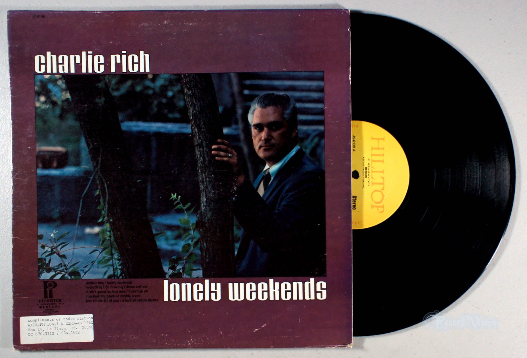 Charlie Rich - Lonely Weekends (front cover) Vinyl