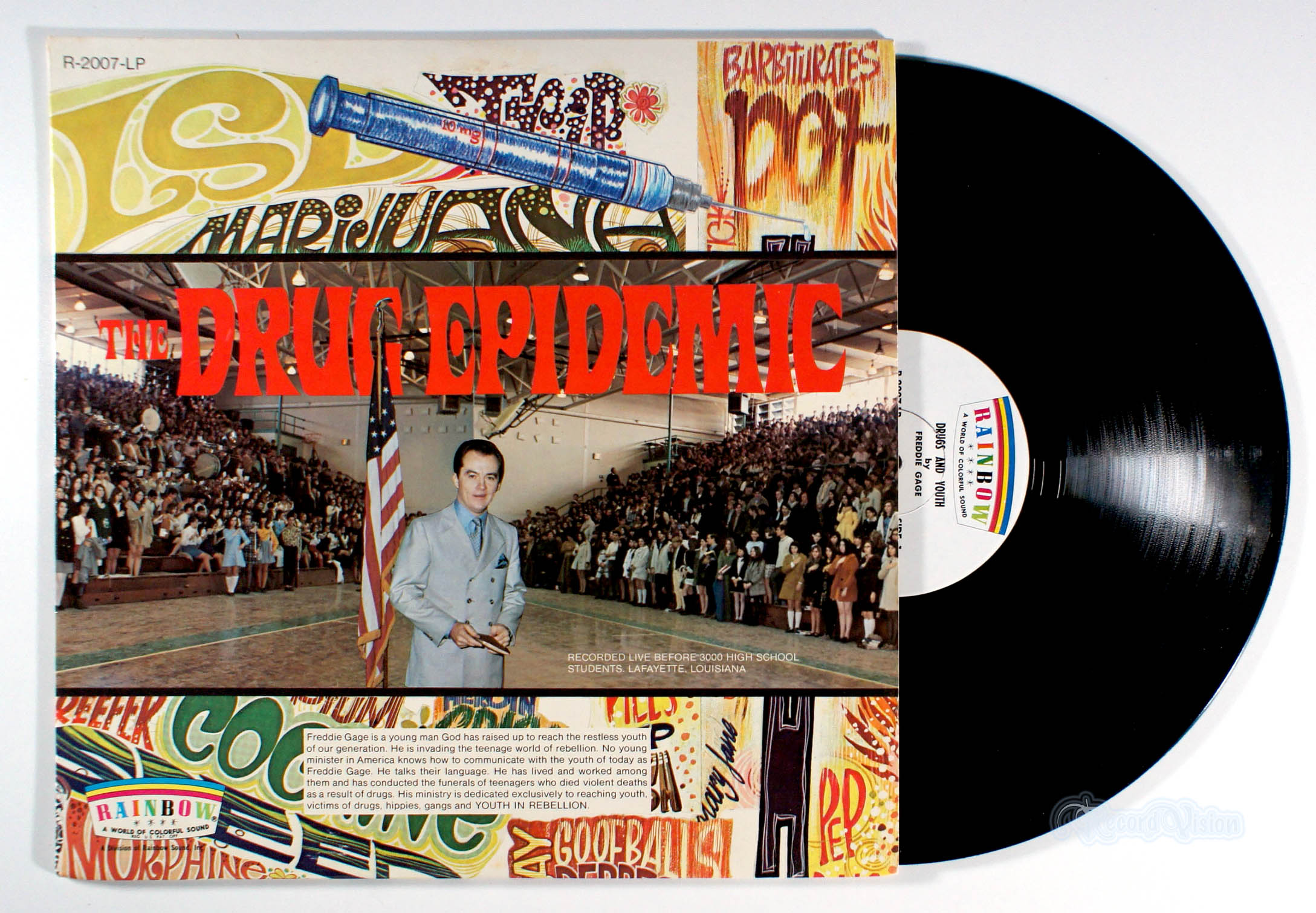 Freddie Gage - Drugs And Youth (front cover) Vinyl