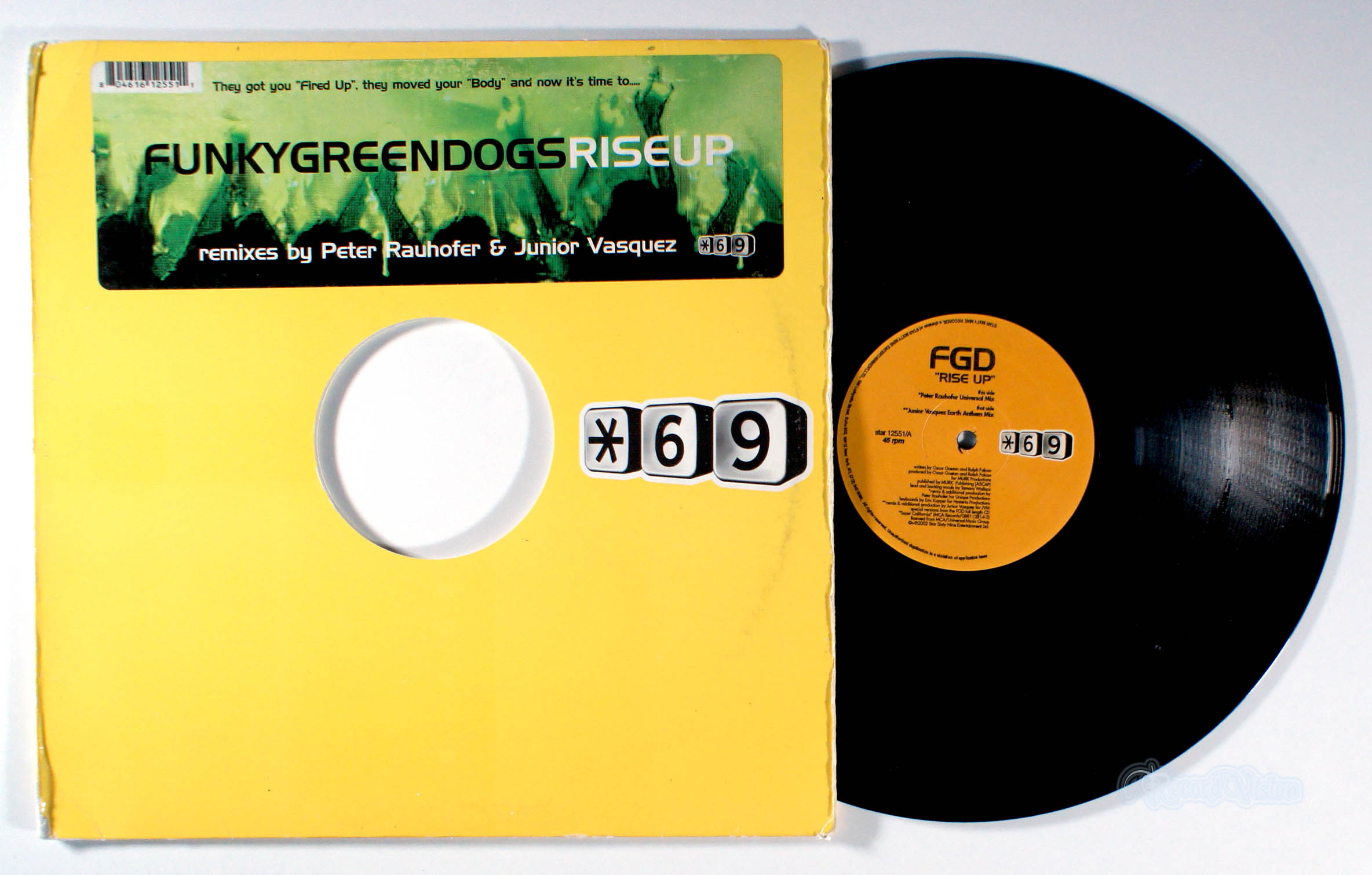 Funky Green Dogs - Rise Up (12" Single) (front cover) Vinyl