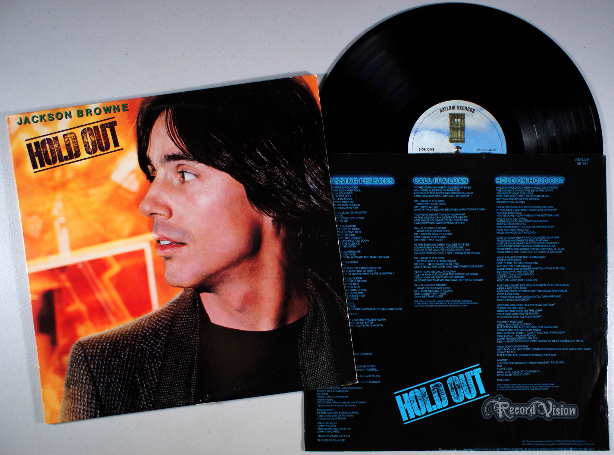 Jackson Browne - Hold Out (front cover) Vinyl