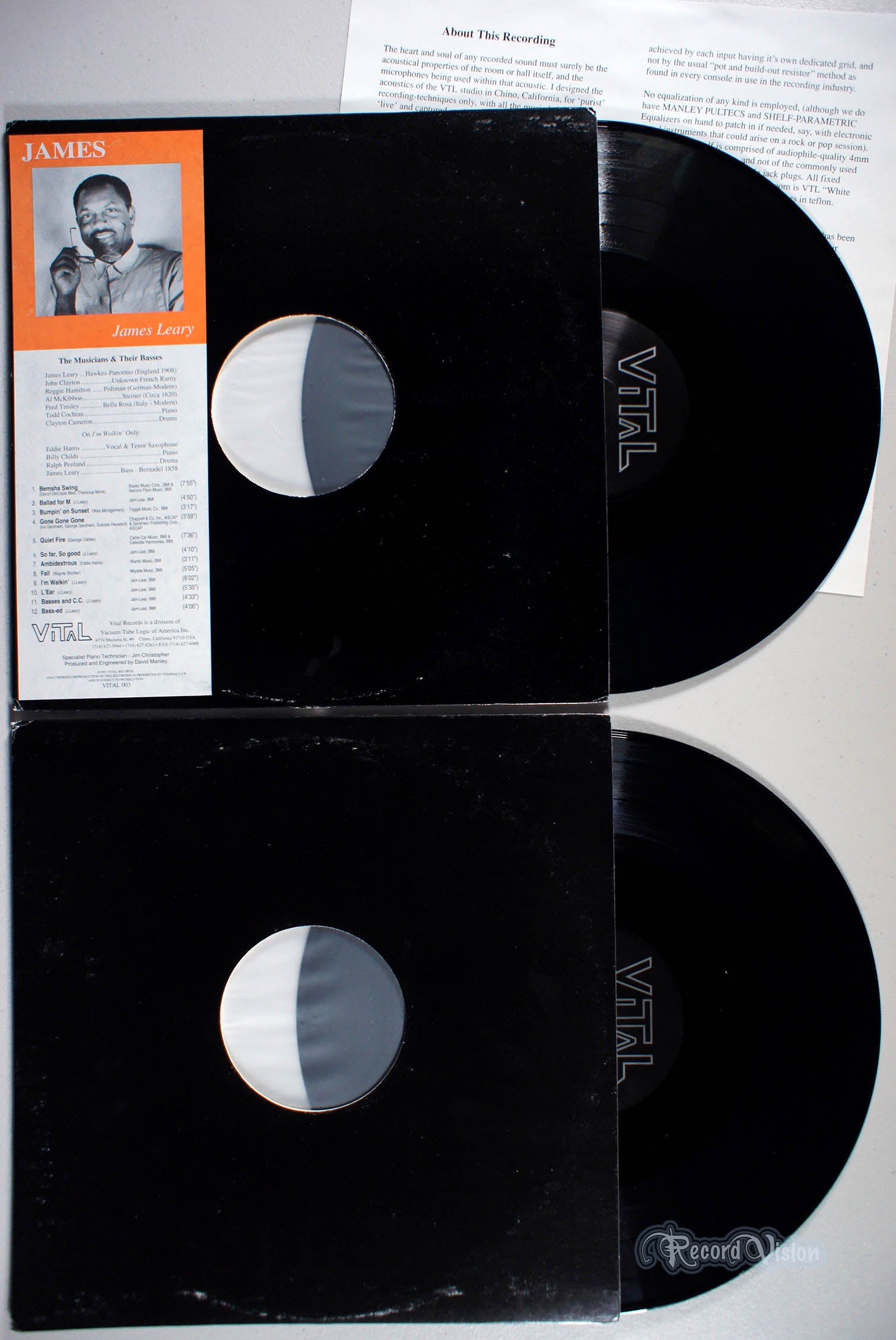 James Leary - James (front cover) Vinyl