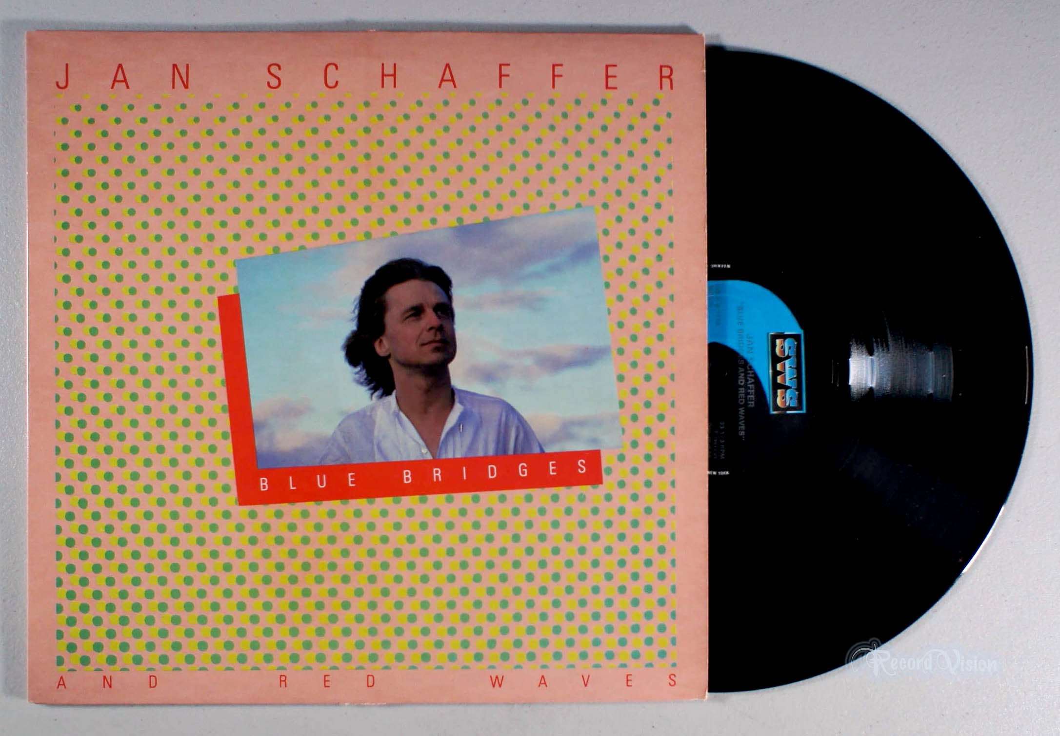 Jan Schaffer - Blue Bridges and Red Waves (front cover) Vinyl