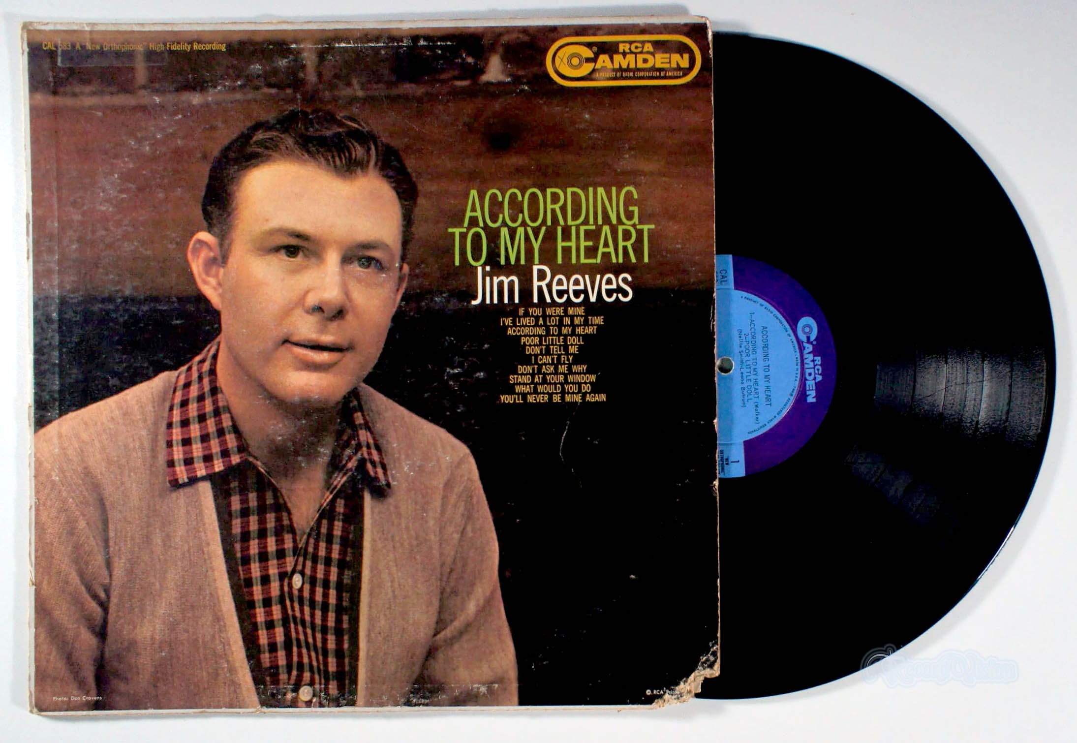 Jim Reeves - According to My Heart (front cover) Vinyl