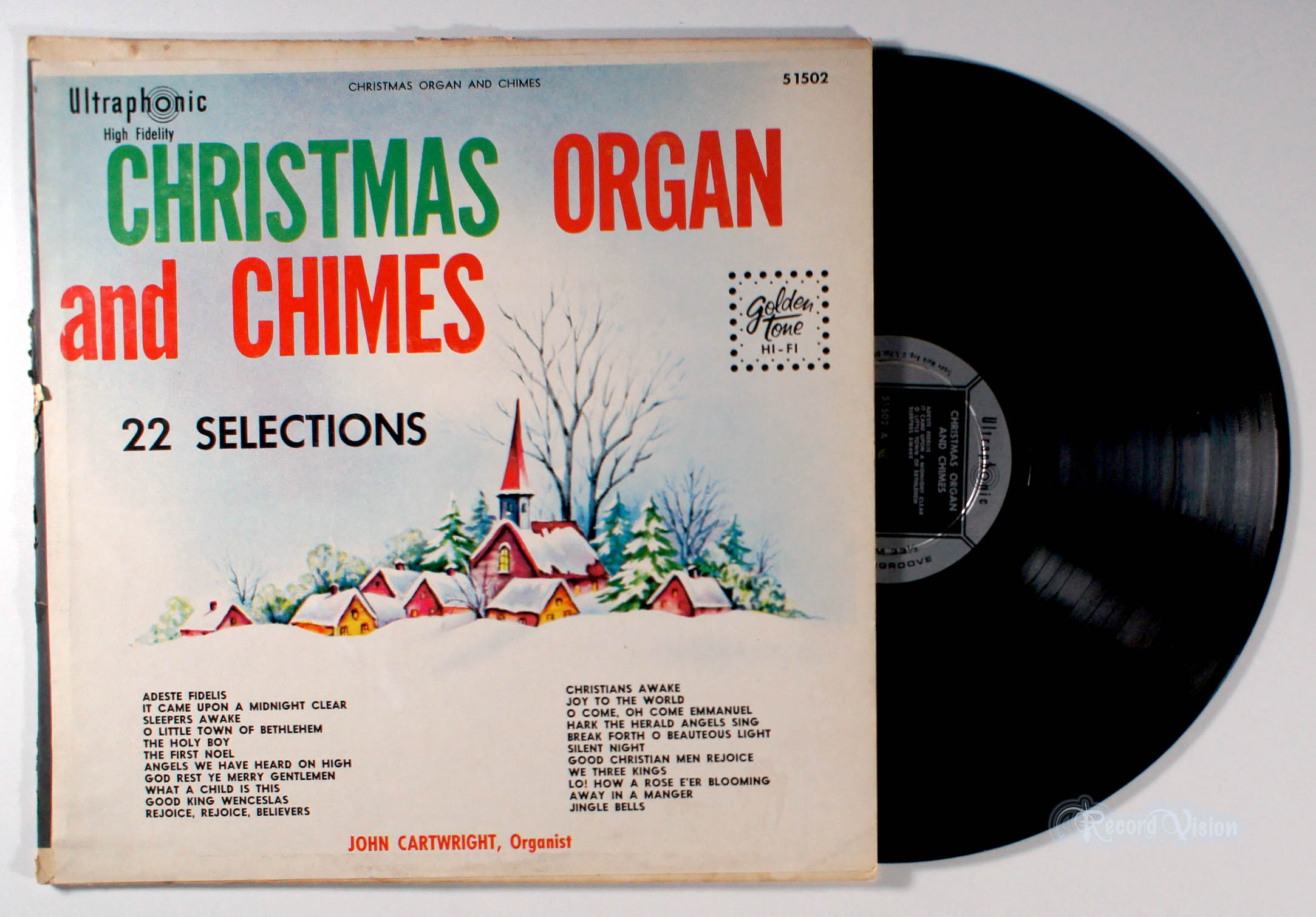 John Cartwright - Christmas Organ and Chimes (front cover) Vinyl
