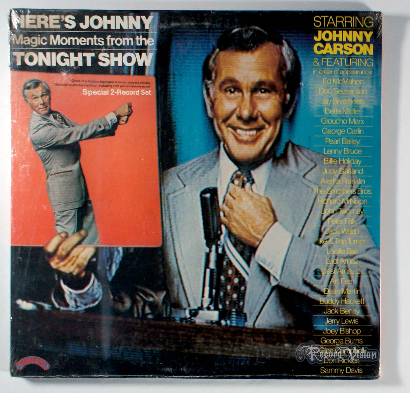 Johnny Carson - Here's Johnny: Magic Moments from the Tonight Show (front cover) Vinyl