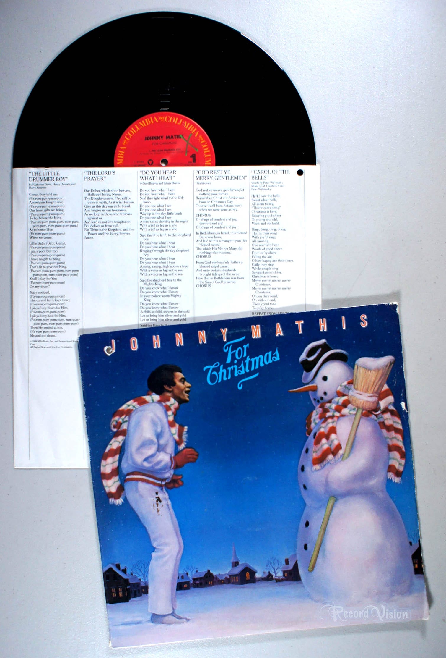 Johnny Mathis - For Christmas (front cover) Vinyl