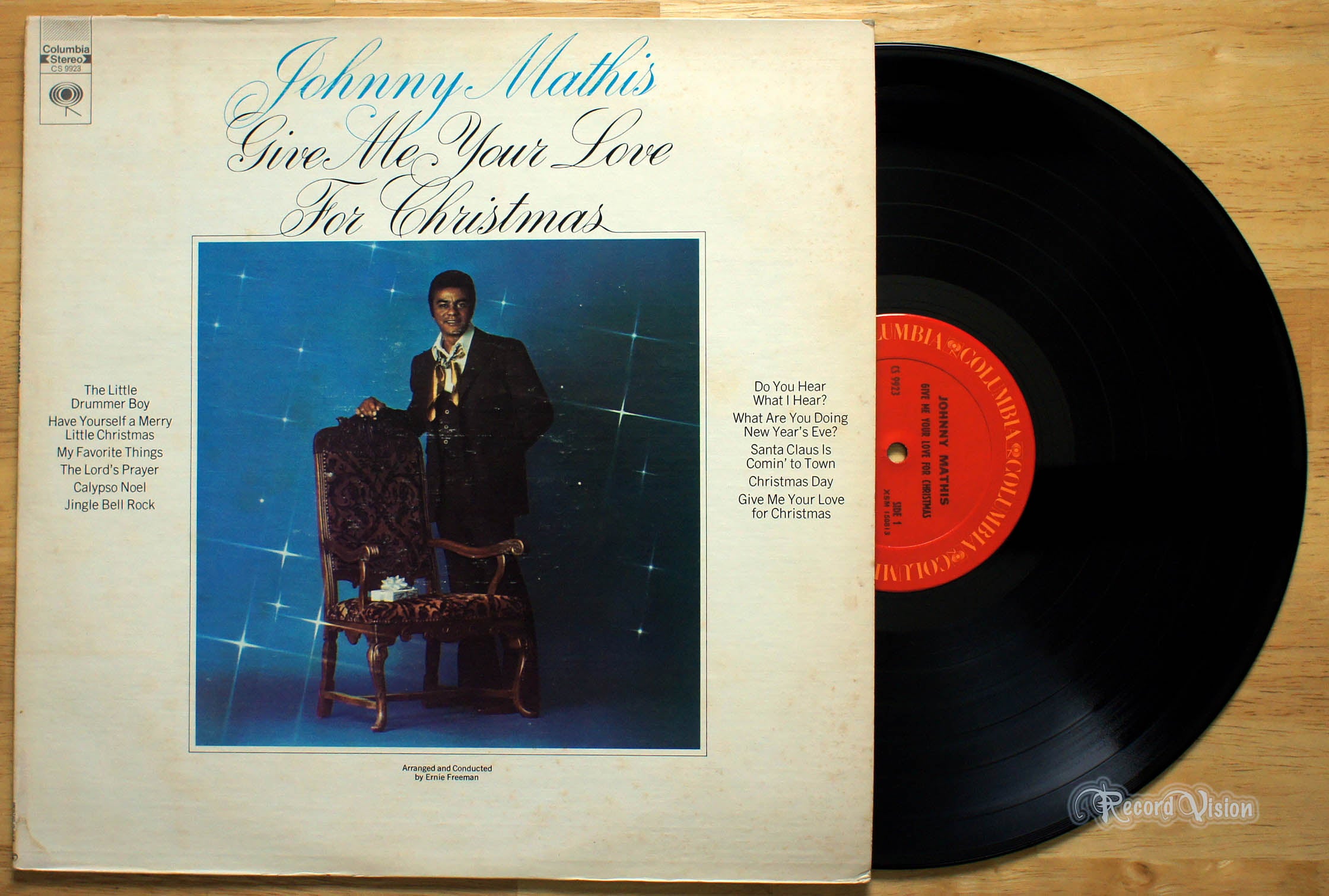 Johnny Mathis - Give Me Your Love for Christmas (front cover) Vinyl