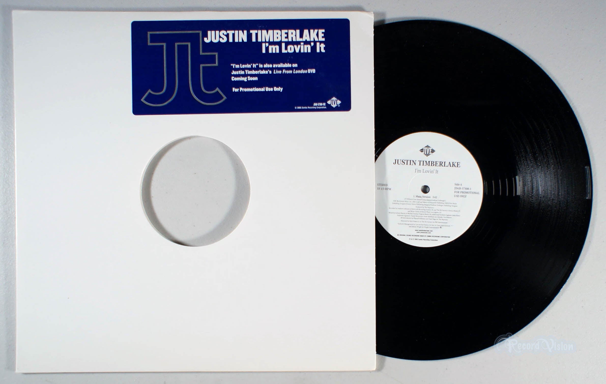 Justin Timberlake - I'm Lovin' It (front cover) Vinyl