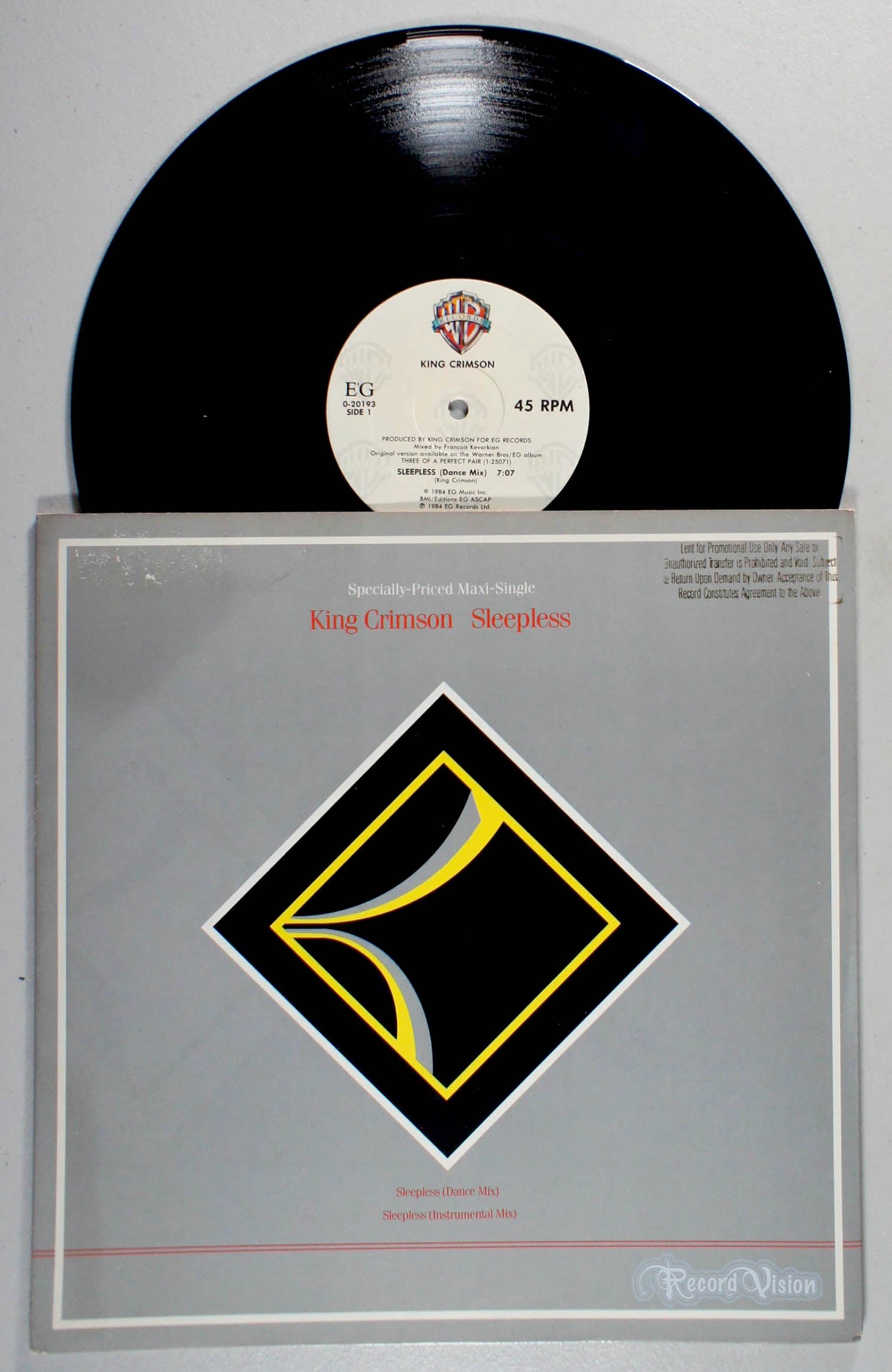 King Crimson - Sleepless (front cover) Vinyl