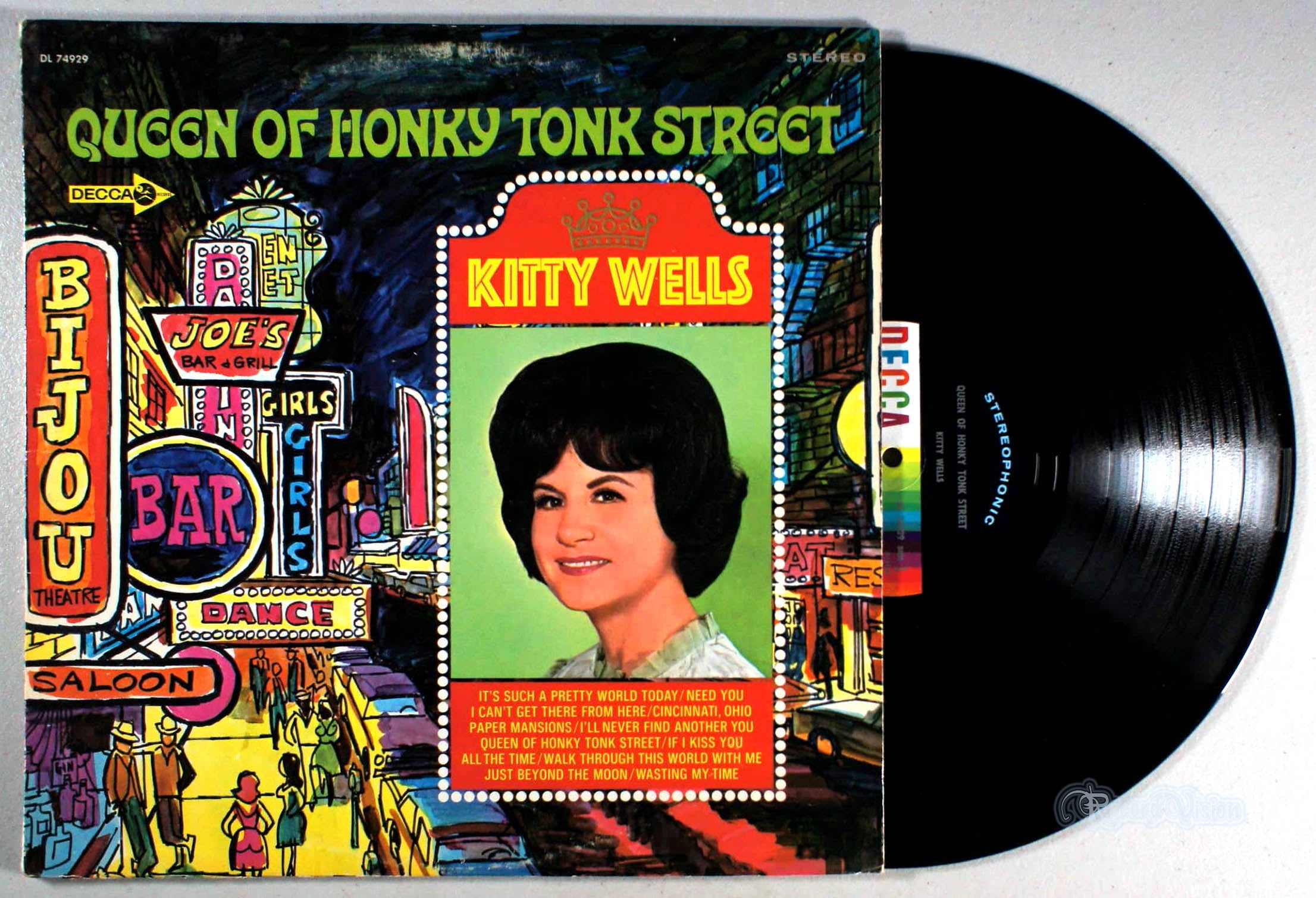 Kitty Wells - Queen of Honky Tonk Street (front cover) Vinyl