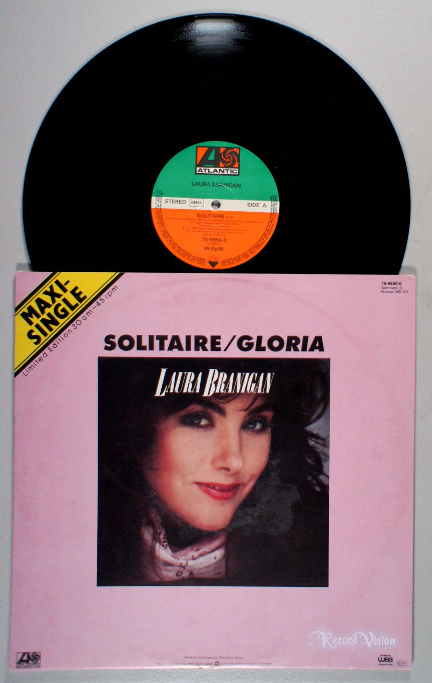 Laura Branigan - Solitaire / Gloria (12" Single) (front cover) Vinyl