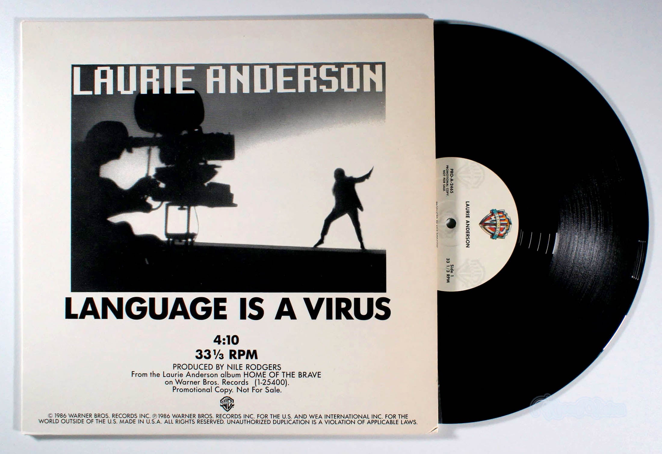 Laurie Anderson - Language is a Virus (front cover) Vinyl