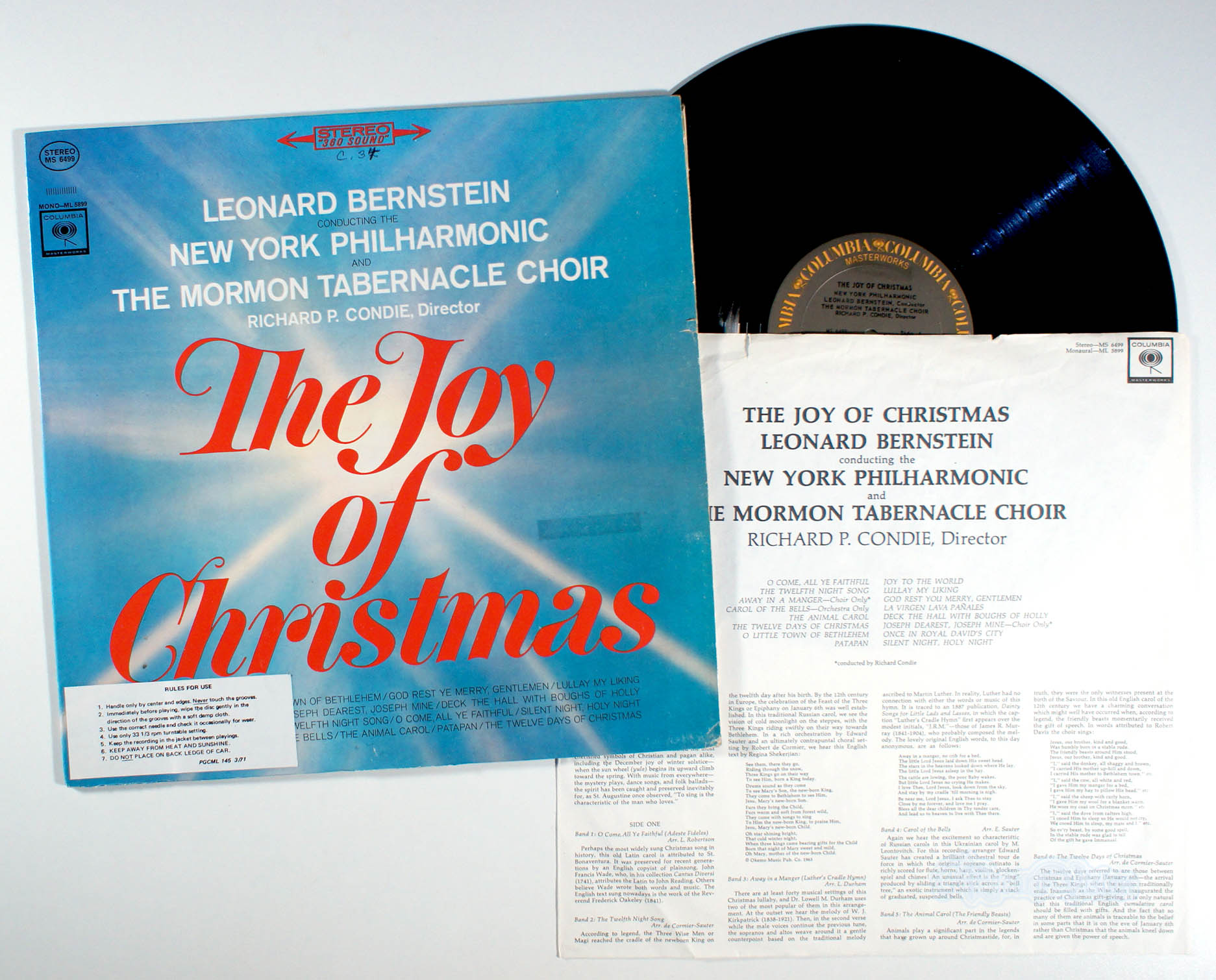 Leonard Bernstein - The Joy Of Christmas (front cover) Vinyl