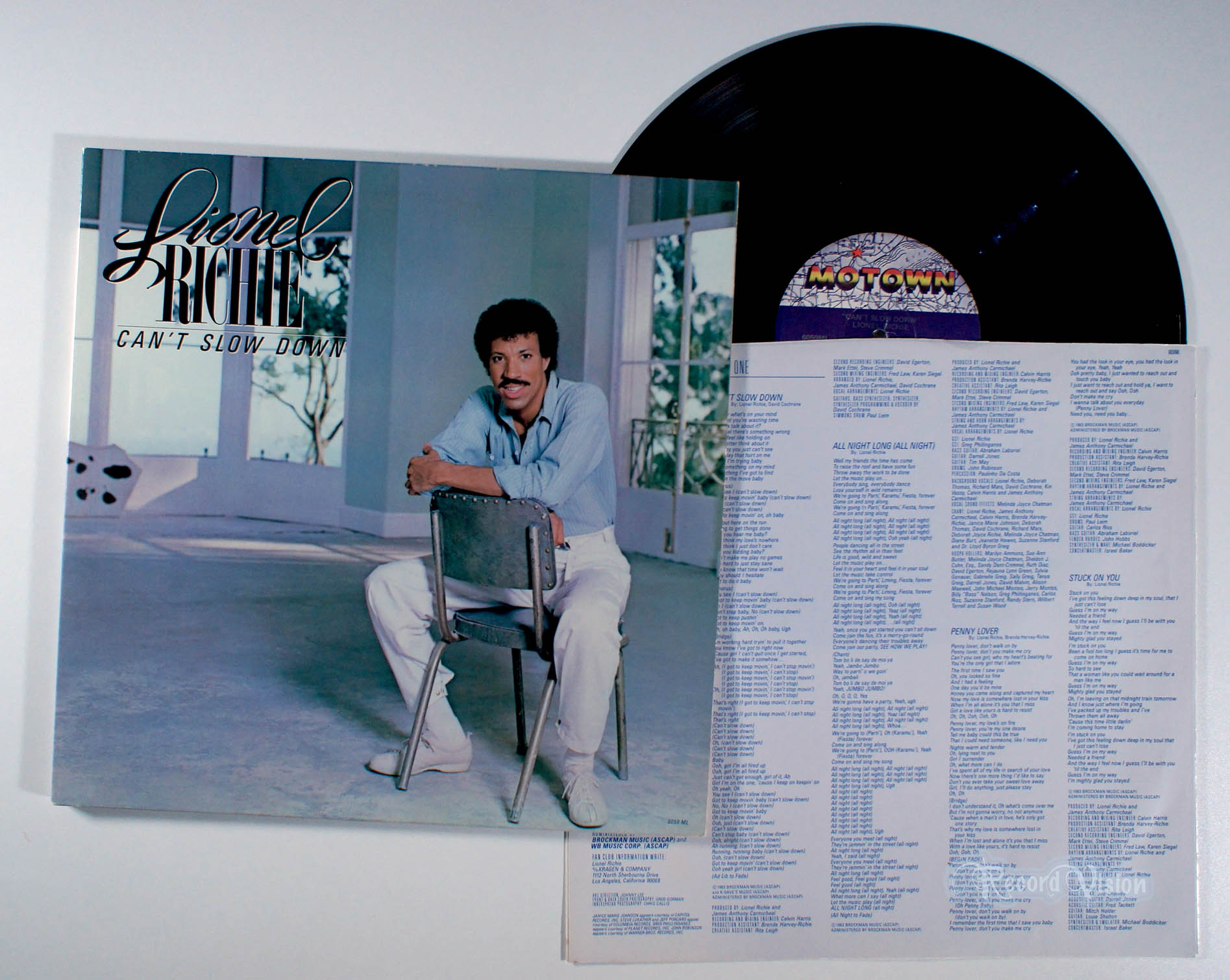 Lionel Richie - Can't Slow Down (front cover) Vinyl