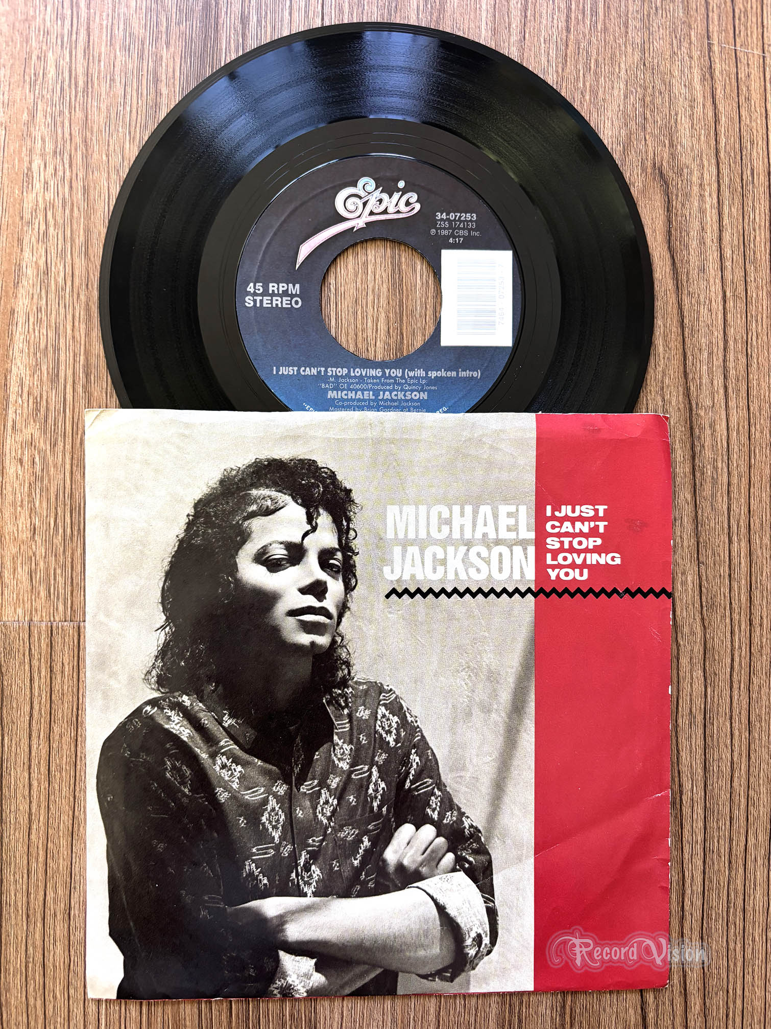 Michael Jackson - I Just Can't Stop Loving You (7" Single) (front cover) Vinyl