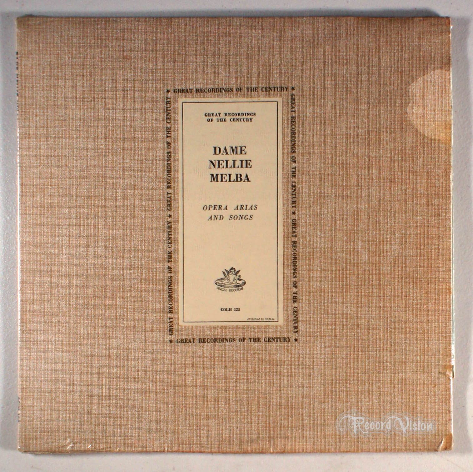 Nellie Melba - Opera Arias and Songs (front cover) Vinyl