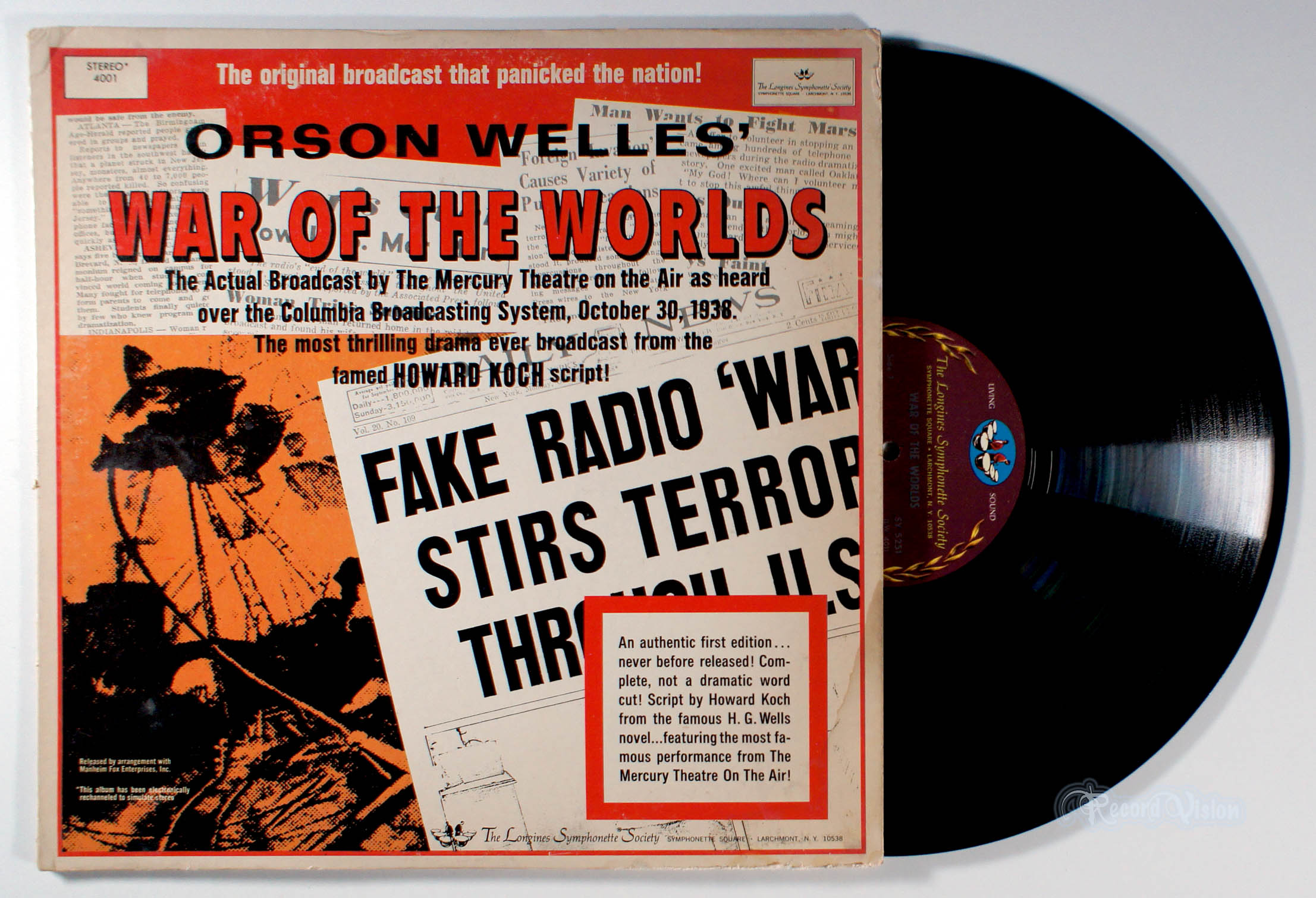 Orson Welles - War of the Worlds (front cover) Vinyl