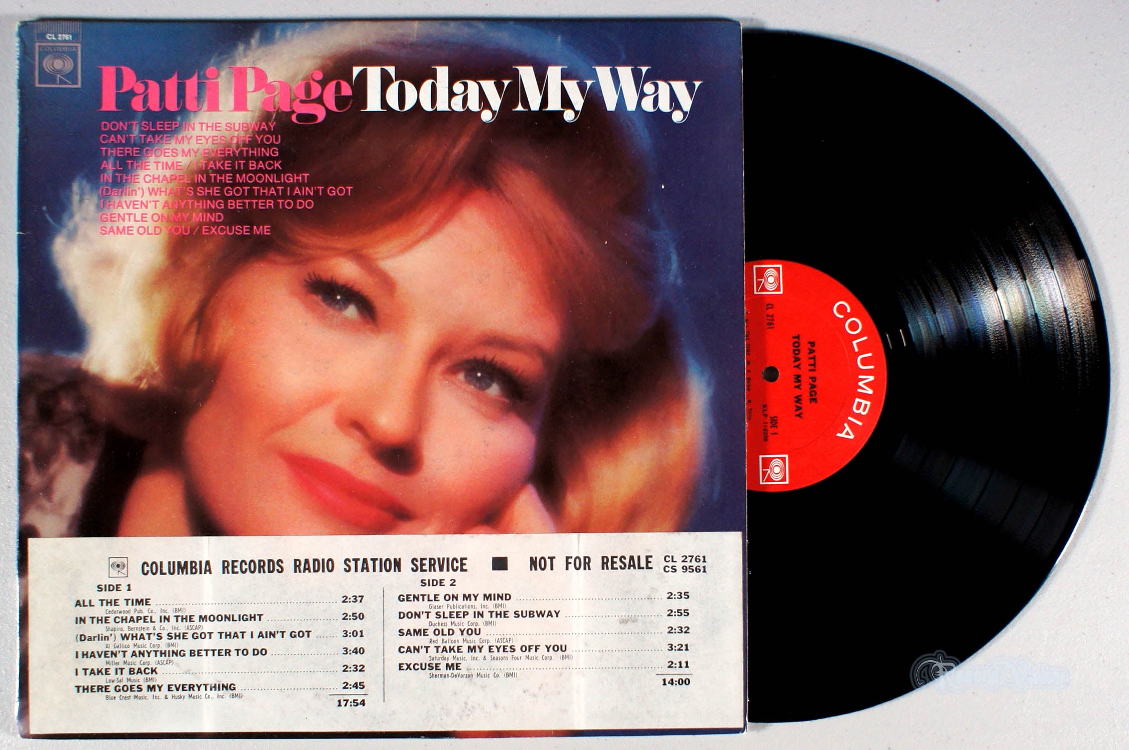 Patti Page - Today My Way (front cover) Vinyl