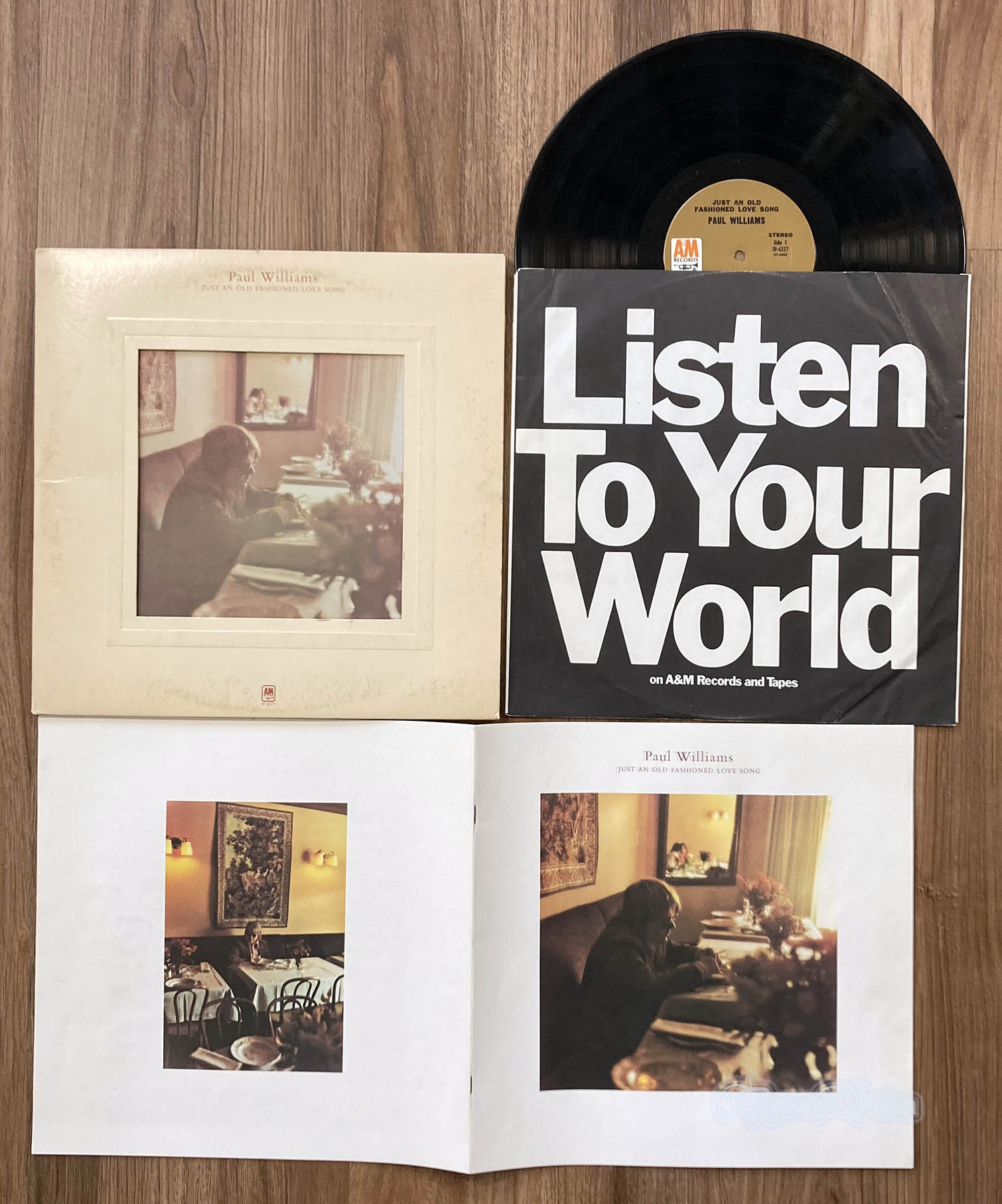Paul Williams - Just an Old Fashioned Love Song (front cover) Vinyl