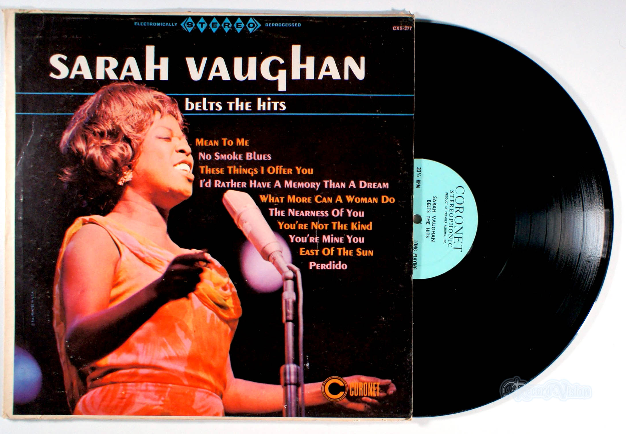 Sarah Vaughan - Belts the Hits (front cover) Vinyl