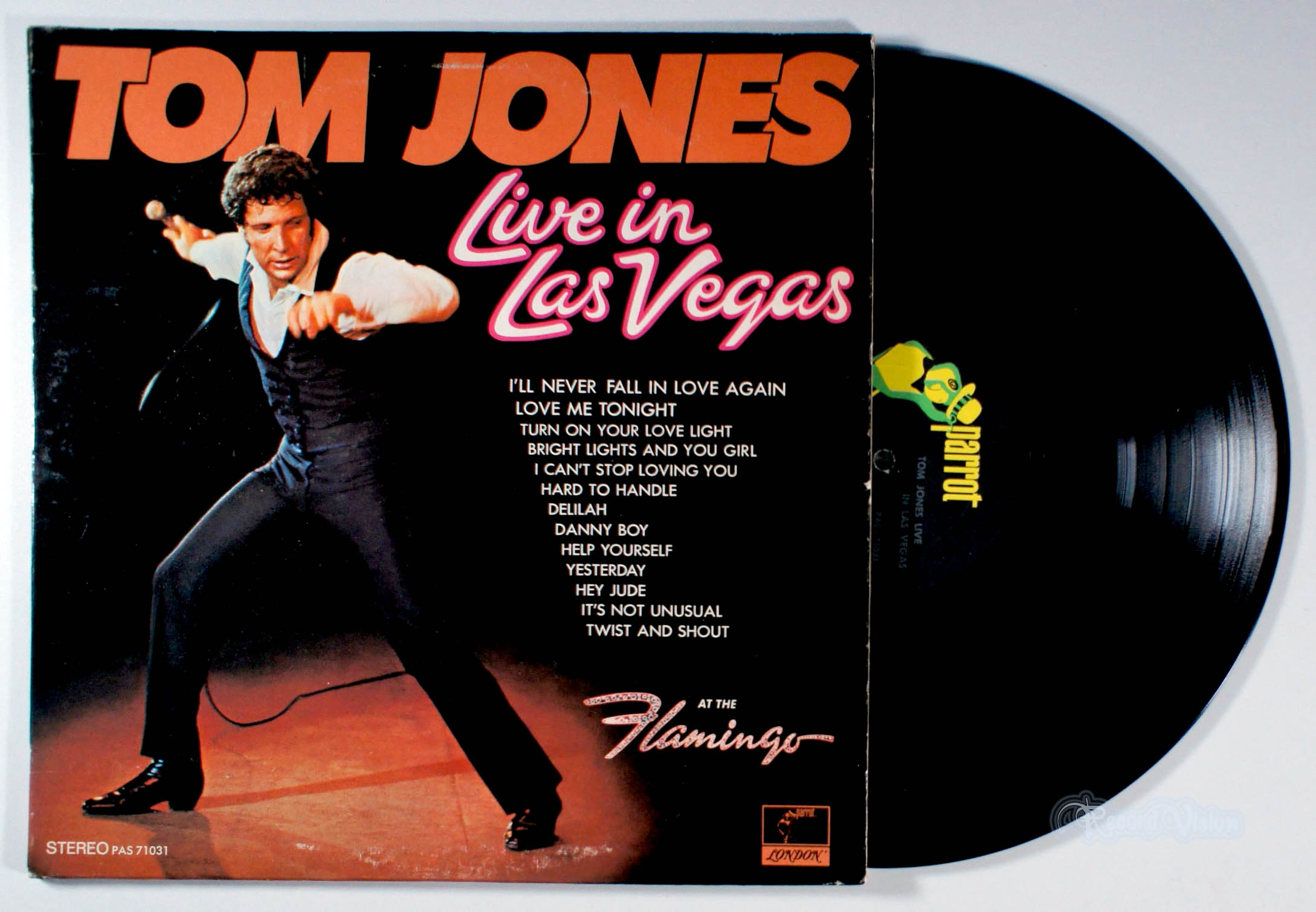 Tom Jones - Live in Las Vegas (front cover) Vinyl