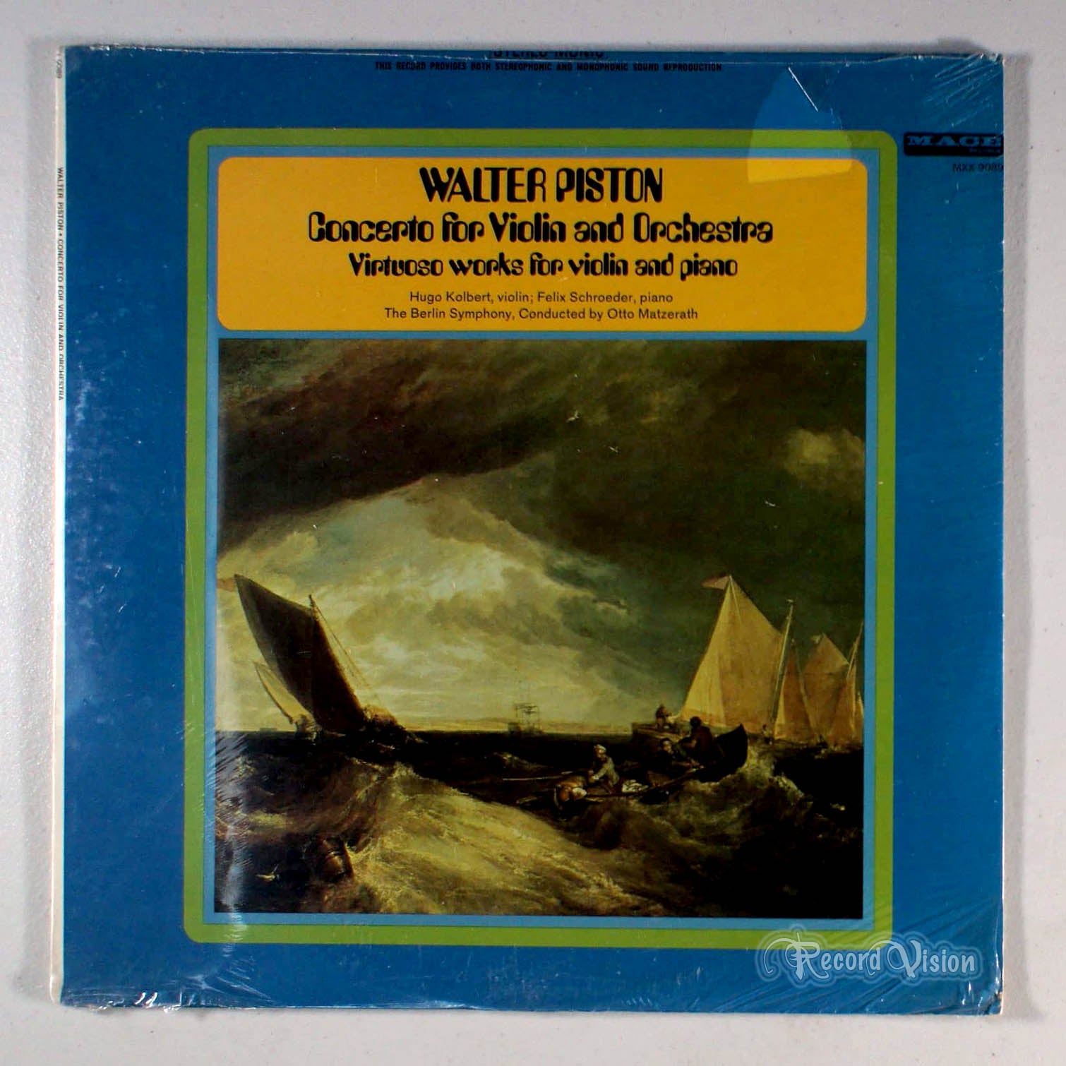 Walter Piston - Concerto For Violin and Orchestra (front cover) Vinyl