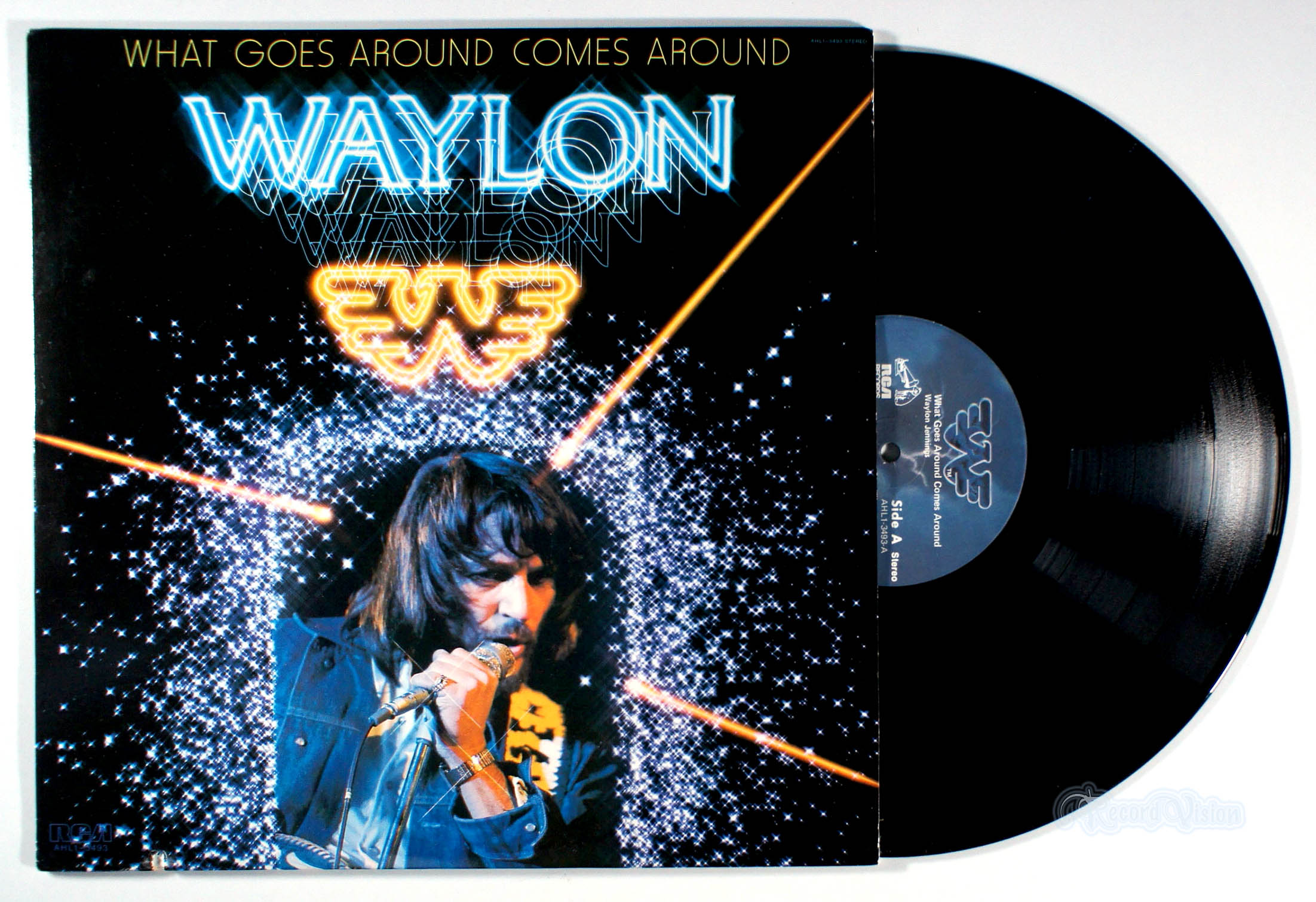 Waylon Jennings - What Goes Around Comes Around (front cover) Vinyl