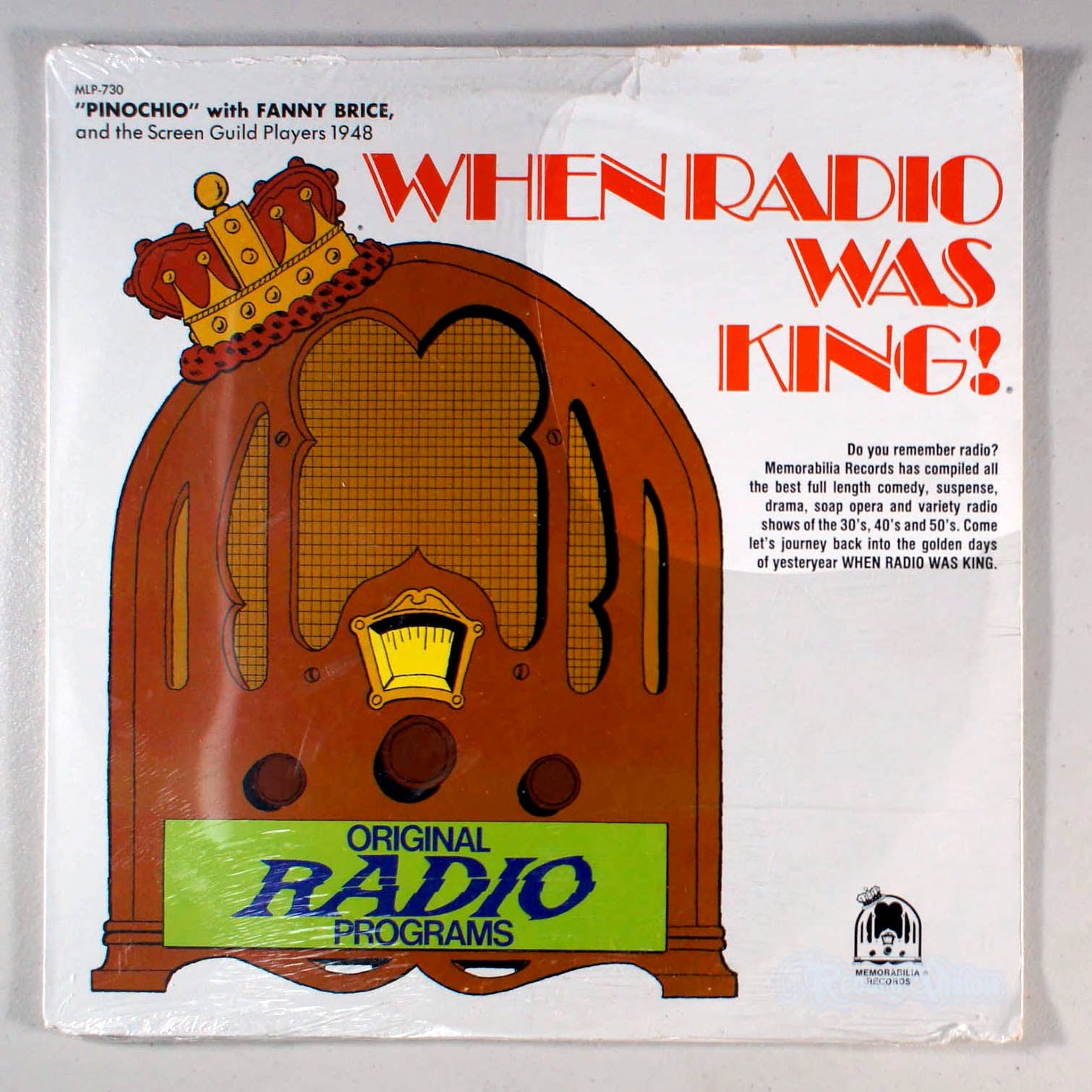 When Radio Was King - Pinochio with Fanny Brice (front cover) Vinyl